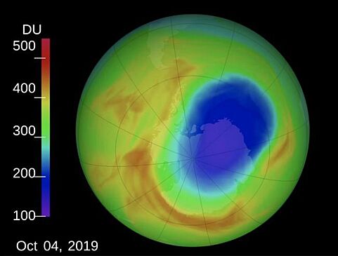 Озоновая дыра над Антарктидой сократилась до рекордно малых размеров