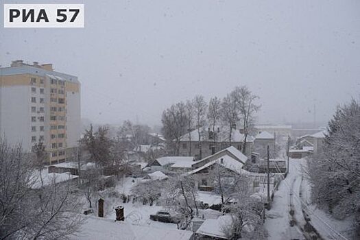 Утро в Орловской области началось со снега