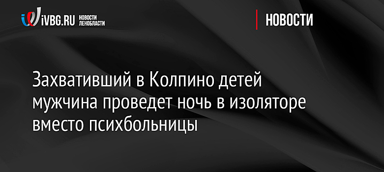 Захвативший в Колпино детей мужчина проведет ночь в изоляторе вместо психбольницы