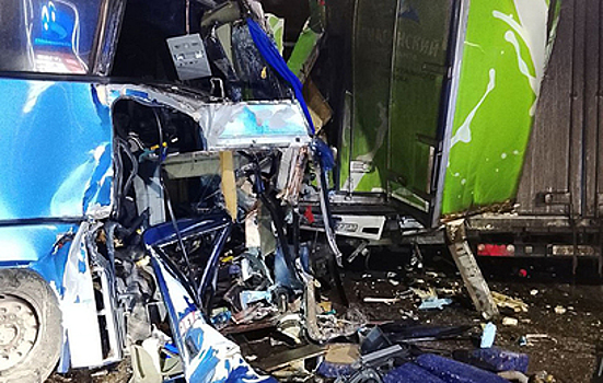 Массовое ДТП с рейсовыми автобусами и фурами на М-4 под Воронежем