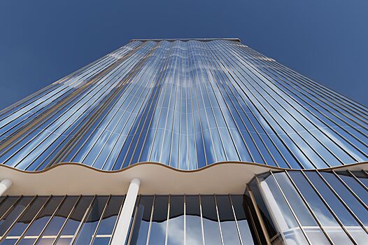 Для волнообразных фасадов бизнес-центра у станции метро «Бауманская» используют 12 тысяч квадратных метров стекла