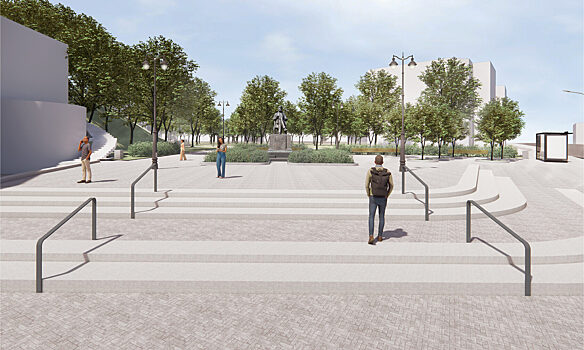 Рендер: как изменится площадь у памятника Бутлерову