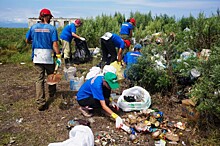 С острова Рейнеке волонтёры вывезли 725 мешков мусора