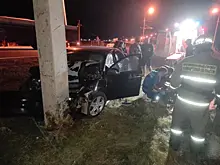 В Самарской области 5 октября иномарка влетела в железобетонную ЛЭП
