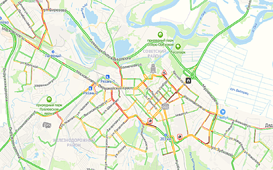 Утром 13 марта в Рязани собрались 10-балльные пробки