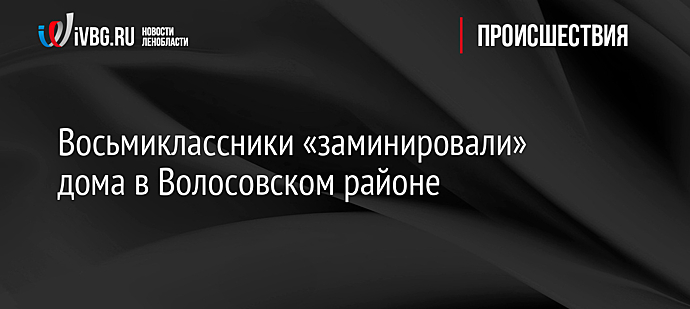 Восьмиклассники «заминировали» дома в Волосовском районе