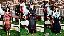 Наташа Гольденберг, Ксения Чилингарова и Виктория Борисевич на открытии бутика Hermès во «Временах года»