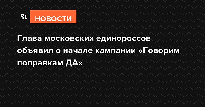 Глава московских единороссов объявил о начале кампании «Говорим поправкам ДА»