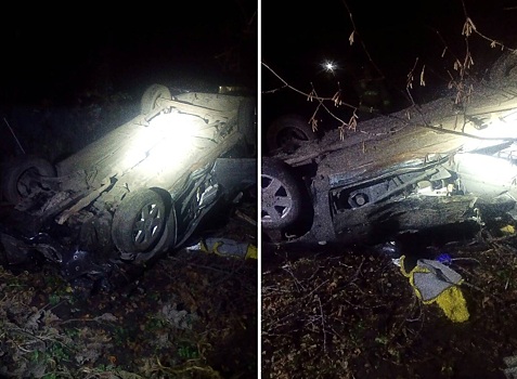 Взял на таран: в Тольяти «Ниссан» перевернулся на крышу после столкновения с забором