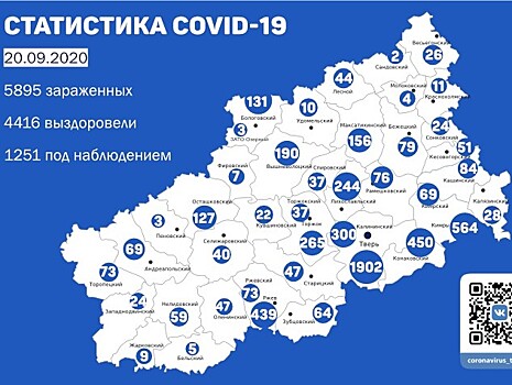 В Тверской области коронавирус выявили ещё у 33 человек