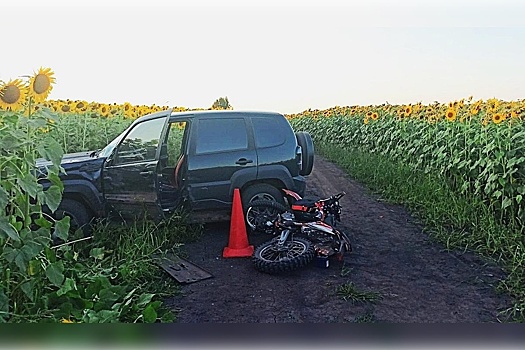 В Мордовии в поле столкнулись «Нива» и мотоцикл