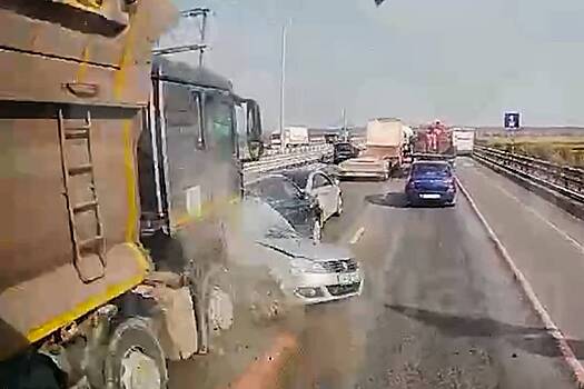 Опубликован момент смертельного ДТП с 7 авто и 4 грузовиками на трассе под Москвой