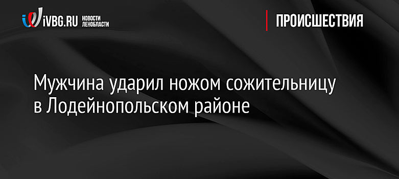 Мужчина ударил ножом сожительницу в Лодейнопольском районе