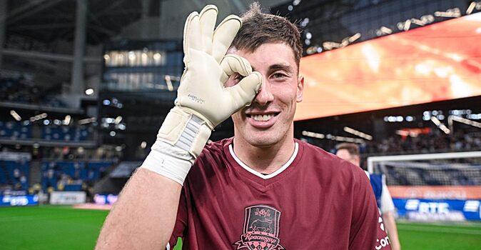 Голкипер «Краснодара» Агкацев сломал палец в матче против «Динамо»