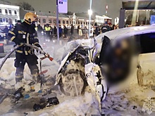 Появилось фото с места крупного ДТП с BMW в центре Москвы