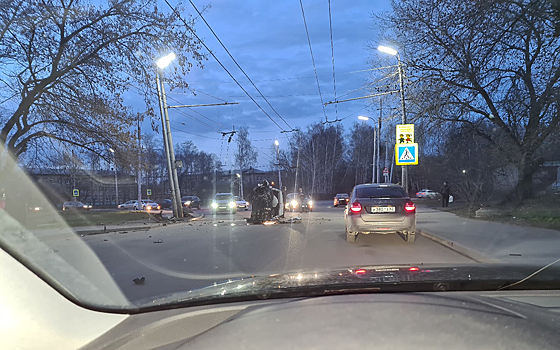 В Рязани перевернулась Шкода