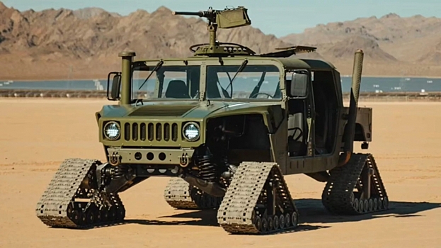 На аукционе продадут военный Humvee с гусеницами вместо колес