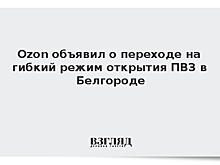 Ozon объявил о переходе на гибкий режим открытия ПВЗ в Белгороде