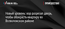 Новый уровень: вор разрезал дверь, чтобы обокрасть квартиру во Всеволожском районе