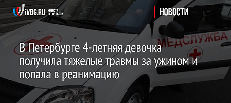 В Петербурге 4-летняя девочка получила тяжелые травмы за ужином и попала в реанимацию
