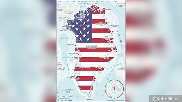 Супруга замглавы Белого дома опубликовала карту Гренландии в цветах США