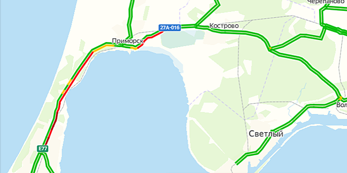 На балтийской трассе образовалась пробка в сторону Калининграда