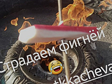 Школьница-отличница пожарила мясо на Вечном огне