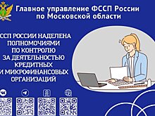 Закон наделил ФССП России полномочиями по контролю за деятельностью кредитных и микрофинансовых организаций