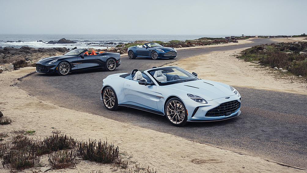 75-летию присутствия Aston Martin на рынке США посвящены кабриолеты Thrillseeker Collection от подразделения Q by Aston Martin — Vantage Roadster цвета Mako Blue, напоминающий рассветное небо и утренний туман залива Кармел, DB12 Volante цвета Seychelles Blue, передающий яркую энергию послеполуденного солнца, а также Vanquish Volante цвета Ultramarine Black, передающий таинственность и драматизм заката. Все запланированные к выпуску девять машин уже проданы.
