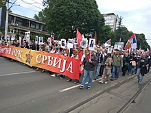 На «Бессмертный полк» в Белграде вышло около трёх тысяч человек