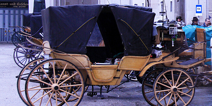 В Санкт-Петербурге карета с лошадьми протаранила легковушку