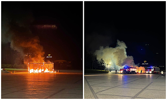 Огонь уничтожил киоск с электросамокатами на Михайловской набережной