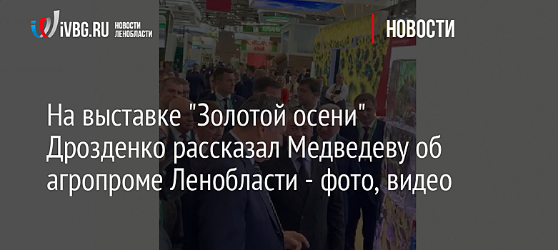 На выставке "Золотая осень" Дрозденко рассказал Медведеву об агропроме Ленобласти - фото, видео