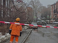 Упавший строительный кран оставил без электричества дома в Томске