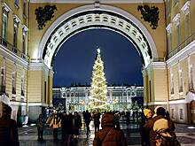 Главная елка Петербурга прибыла на Дворцовую площадь