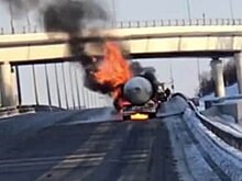 Водитель загоревшейся автоцистерны на Киевском шоссе госпитализирован с ожогами
