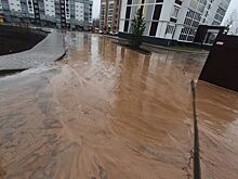 Река из грязи потекла у новостроек в Костроме