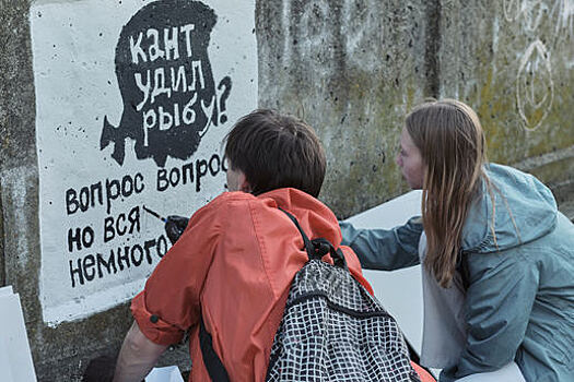 В Калининграде у двухъярусного моста появился шезлонг-клумба с видом на реку