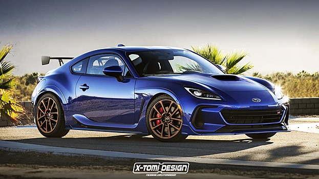  		 			Дизайнеры показали новый Subaru BRZ STI 2022 года 		 	