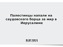 Палестинцы напали на саудовского борца за мир в Иерусалиме