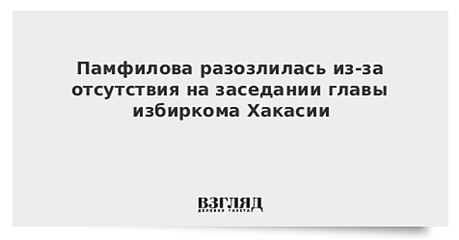 Памфилова разозлилась из-за отсутствия на заседании главы избиркома Хакасии