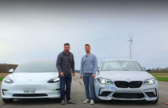 BMW M2 вызывает на поединок Tesla Model 3