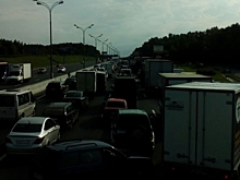 На востоке Москвы столкнулись 10 машин и образовалась гигантская пробка