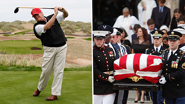 Трамп поехал играть в гольф во время похорон Маккейна