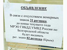 В Белгородской области ГИБДД начала выдавать водителям автомобильные номера Крыма