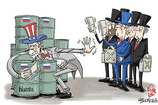 В Китае придумали карикатуру о добровольной "нефтяной голодовке" США