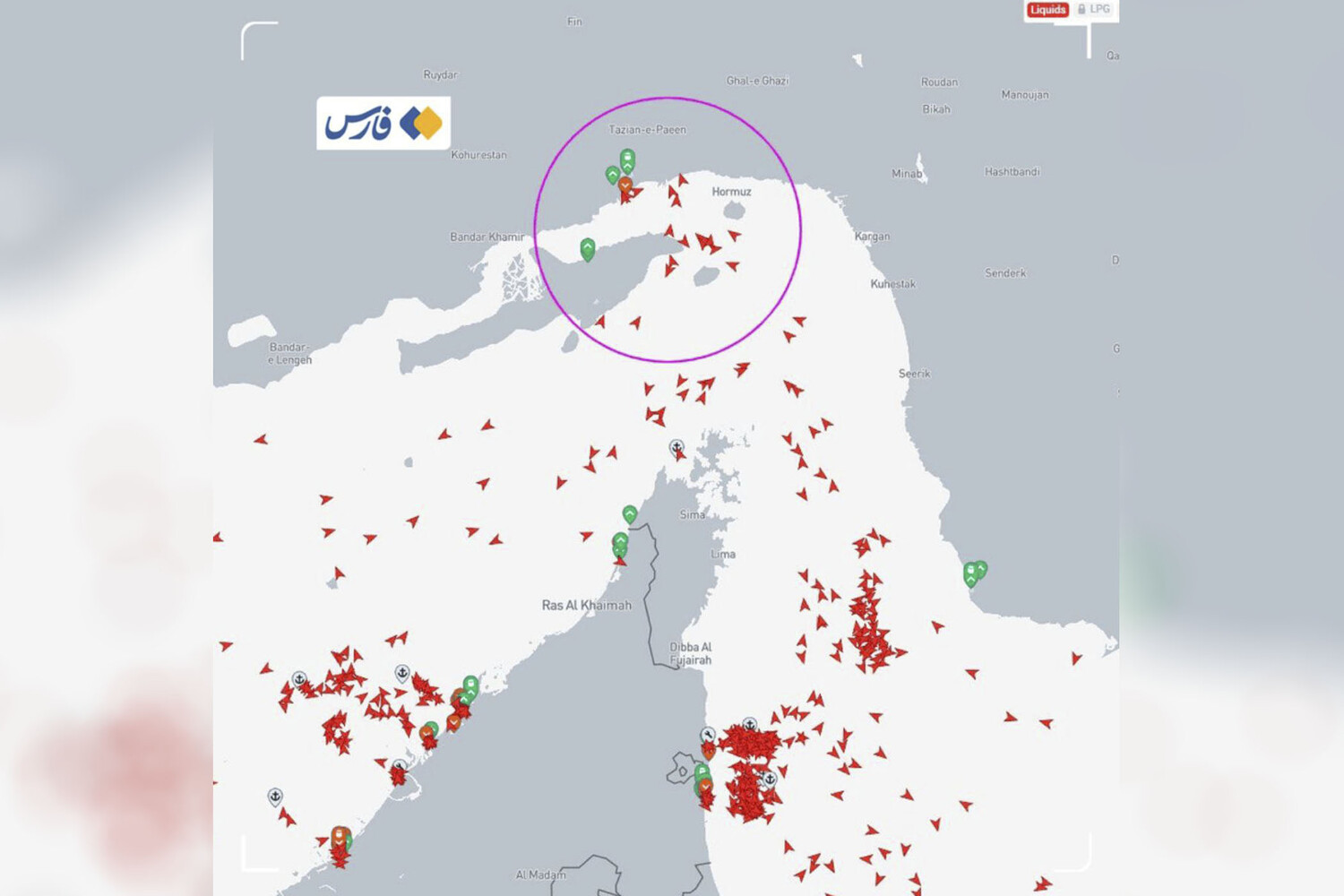 Vesselfinder:&nbsp; десятки танкеров скопились по обе стороны Ормузского пролива