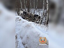 Пассажирский автобус съехал в кювет и опрокинулся в Башкирии