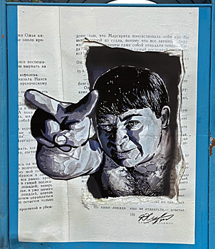 Портрет Доцента из "Джентльменов удачи" украсил остановку в Прокопьевске