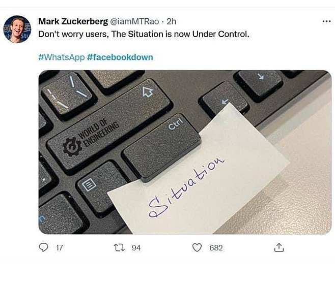 Фейковый аккаунт Марка Цукерберга: "Не волнуйтесь, пользователи, ситуация под Контролем".